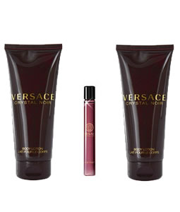 VERSACE CRYSTAL NOIR EDP MINIATURE 3 PIECES TRAVEL GIFT SET FOR WOMEN