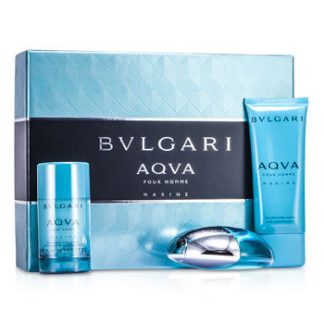 BVLGARI AQVA POUR HOMME MARINE COFFRET 3PCS GIFT SET FOR MEN