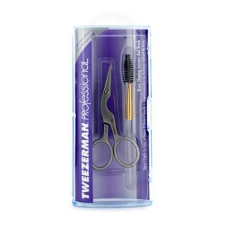 TWEEZERMAN PROFESSIONAL STAINLESS BROW SHAPING SCISSORS & BRUSH -