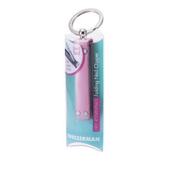 TWEEZERMAN KEY ESSENTIALS FOLDING NAIL CLIPPER - PINK LEATHER CASE - 1 TWEEZERMAN KEY ESSENTIALS FOLDING NAIL CLIPPER - PINK LEATHER CASE -