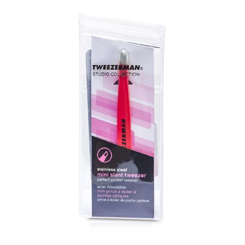 TWEEZERMAN MINI SLANT TWEEZER - PINK (STUDIO COLLECTION) -
