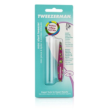 TWEEZERMAN MINI SLANT TWEEZER (RAINBOW LOLLIPOP SWIRL) - BLISTER -