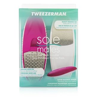 TWEEZERMAN SOLE MATES FOOT THE PERFECTLY MATCHED FOOT FILE & SMOOTHER (MIX N MATCH RUNWAY COLLECTION) 2PCS