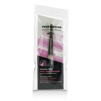 TWEEZERMAN MINI SLANT TWEEZER - STAINLESS STEEL (STUDIO COLLECTION) -