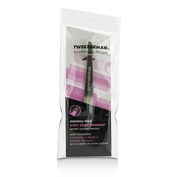 TWEEZERMAN MINI SLANT TWEEZER - STAINLESS STEEL (STUDIO COLLECTION) -