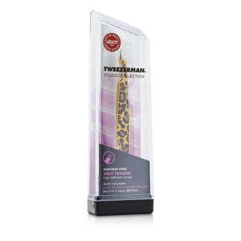 TWEEZERMAN SLANT TWEEZER (PATTERN PRINTS) - ANIMAL PRINT/ LEOPARD (STUDIO COLLECTION) -
