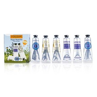 L'OCCITANE HAPPY HANDS KIT: 2X  SHEA BUTTER 30ML + 2X LAVENDER 30ML + 2X COOLING HAND GEL 30ML 6X30ML/1OZ