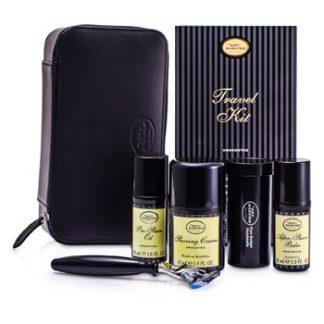 THE ART OF SHAVING TRAVEL KIT (UNSCENTED): RAZOR+ SHAVING BRUSH+ PRE-SHAVE OIL 30ML+ SHAVING CREAM 45ML+ A/S BALM 30ML+ CASE 5PCS+1CASE