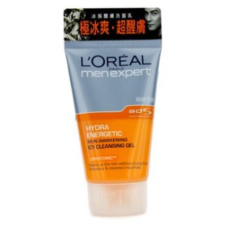 L'OREAL MEN EXPERT HYDRA ENERGETIC SKIN AWAKENING ICY CLEANSING GEL 100ML / 3.4OZ