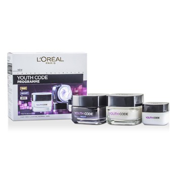 L'OREAL YOUTH CODE PROGRAMME (FOR TIRED-LOOKING, NORMAL SKIN): NIGHT CREAM 50ML + DAY CREAM 50ML + EYE CREAM 15ML 3PCS