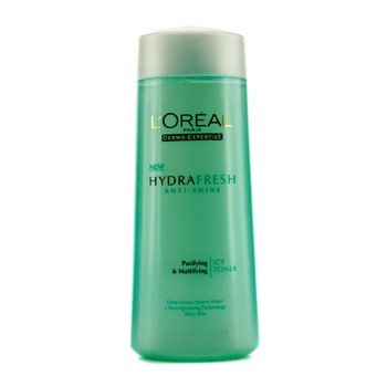 L'OREAL DERMO-EXPERTISE HYDRAFRESH ANTI-SHINE PURIFYING &AMP; MATTIFYING ICY TONER (FOR SHINY SKIN) 200ML/6.7OZ