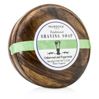 MURDOCK CEDARWOOD &AMP; PEPPERMINT SHAVING SOAP PRESENTED IN A WOODEN BOWL 65G/2.3OZ