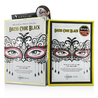 MEDIHEAL DRESS CODE MASK - BLACK (JEWEL STONE - WHITENING CARE) 10PCS