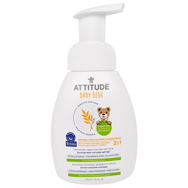 Attitude Sensitive Skin Care Baby 2 In 1 Natural Hair And Body