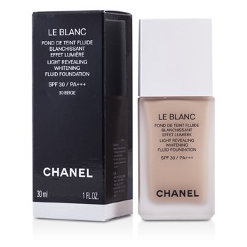 CHANEL LE BLANC LIGHT REVEALING WHITENING FLUID FOUNDATION SPF 30 - # 30 BEIGE  30ML/1OZ