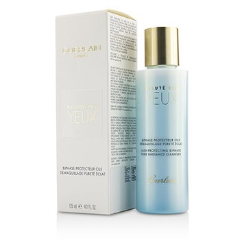 GUERLAIN PURE RADIANCE CLEANSER - BEAUTE DES YUEX LASH-PROTECTING BIPHASE EYE MAKE-UP REMOVER  125ML/4OZ