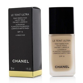CHANEL LE TEINT ULTRA ULTRAWEAR FLAWLESS FOUNDATION LUMINOUS MATTE FINISH SPF15 - # 22 BEIGE ROSE  30ML/1OZ