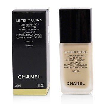 CHANEL LE TEINT ULTRA ULTRAWEAR FLAWLESS FOUNDATION LUMINOUS MATTE FINISH SPF15 - # 20 BEIGE  30ML/1OZ