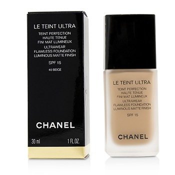 CHANEL LE TEINT ULTRA ULTRAWEAR FLAWLESS FOUNDATION LUMINOUS MATTE FINISH SPF15 - # 40 BEIGE  30ML/1OZ