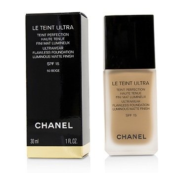 CHANEL LE TEINT ULTRA ULTRAWEAR FLAWLESS FOUNDATION LUMINOUS MATTE FINISH SPF15 - # 50 BEIGE  30ML/1OZ