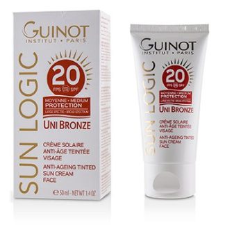GUINOT SUN LOGIC UNI BRONZE ANTI-AGEING TINTED SUN CREAM FOR FACE SPF 20  50ML/1.4OZ