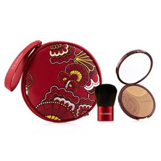 CLARINS SUNKISSED GIFT SET (1X POWDER, 1X BRUSH, 1X POUCH)  3PCS