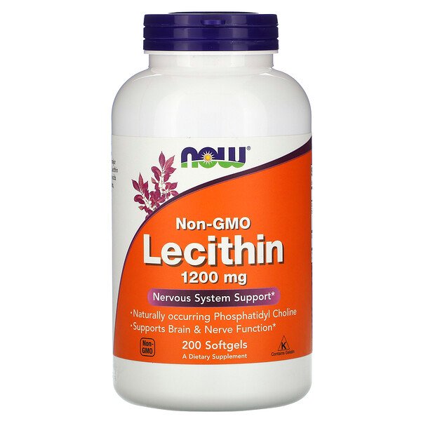 NOW Foods, Non-GMO Lecithin, 1,200 mg, 200 Softgels 1 NOW Foods, Non-GMO Lecithin, 1,200 mg, 200 Softgels