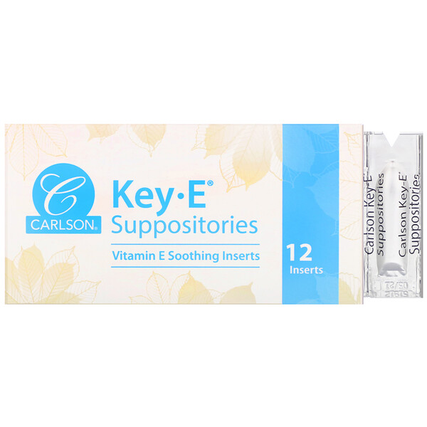 Carlson Labs, Key-E Suppositories, 12 Inserts 1 Carlson Labs, Key-E Suppositories, 12 Inserts