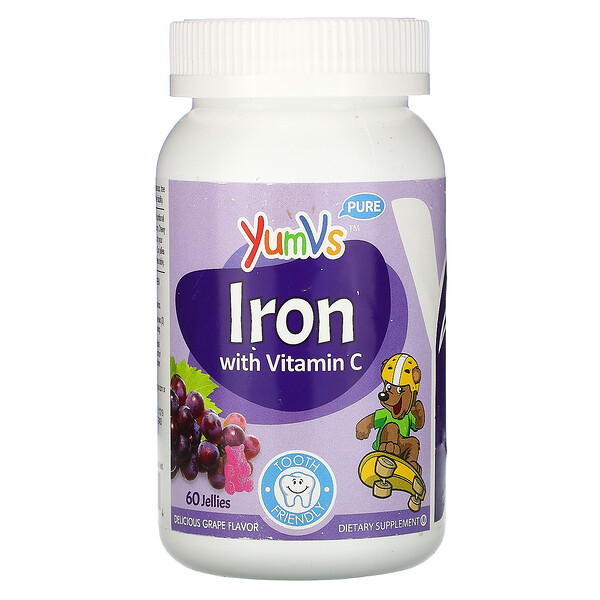 YumV's, Pure, Iron with Vitamin C, Grape, 60 Jellies 1 YumV's, Pure, Iron with Vitamin C, Grape, 60 Jellies