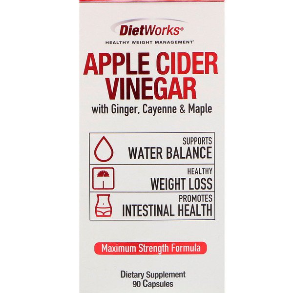 DietWorks, Apple Cider Vinegar, 90 Capsules 1 DietWorks, Apple Cider Vinegar, 90 Capsules