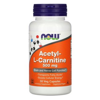 NOW Foods, Acetyl-L- Carnitine, 500 mg, 50 Veg Capsules