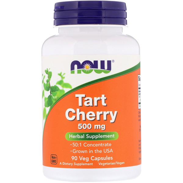 NOW Foods, Tart Cherry, 500 mg, 90 Veg Capsules 1 NOW Foods, Tart Cherry, 500 mg, 90 Veg Capsules