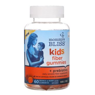 Mommy's Bliss, Kids Fiber Gummies + Prebiotics, Kids 3 Years+, Orange and Berry , 60 Gummies