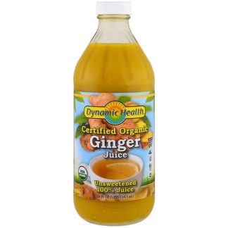 Dynamic Health Laboratories, Certified Organic Ginger, 100% Juice, Unsweetened, 16 fl oz (473 ml)