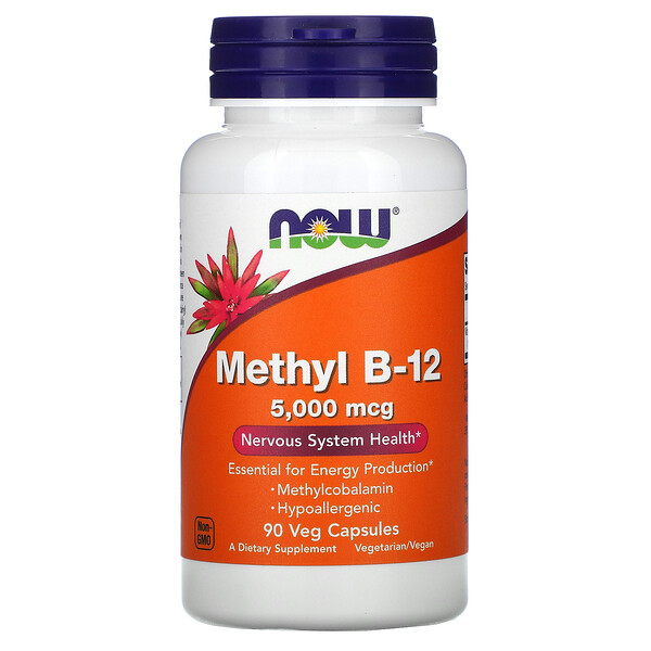 NOW Foods, Methyl B-12, 5,000 mcg, 90 Veg Capsules 1 NOW Foods, Methyl B-12, 5,000 mcg, 90 Veg Capsules