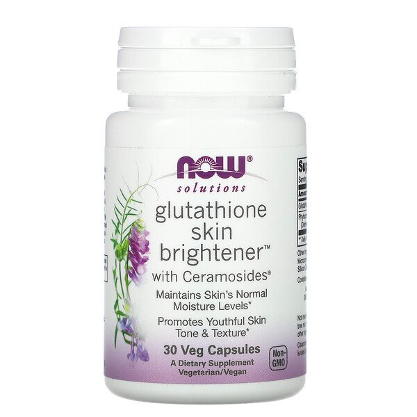 NOW Foods, Solutions, Glutathione Skin Brightener, 30 Veg Capsules 1 NOW Foods, Solutions, Glutathione Skin Brightener, 30 Veg Capsules