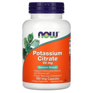 NOW Foods, Potassium Citrate, 99 mg, 180 Veg Capsules