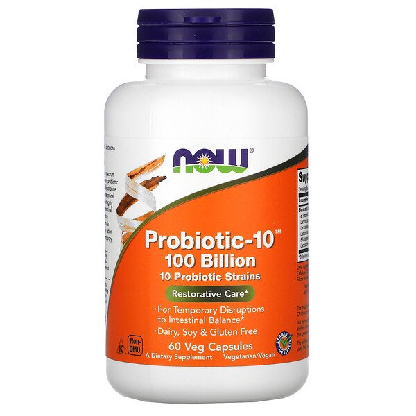 NOW Foods, Probiotic-10, 100 Billion, 60 Veg Capsules 1 NOW Foods, Probiotic-10, 100 Billion, 60 Veg Capsules