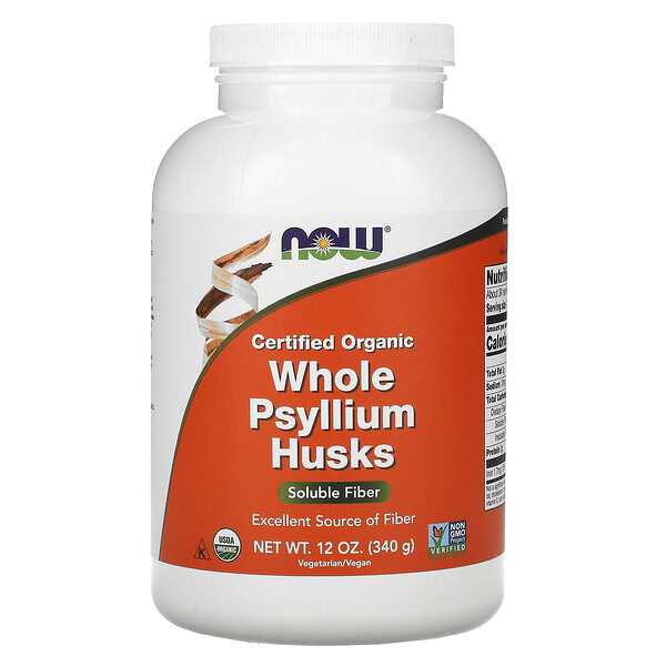 NOW Foods, Certified Organic Whole Psyllium Husks, 12 oz (340 g) 1 NOW Foods, Certified Organic Whole Psyllium Husks, 12 oz (340 g)