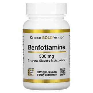 California Gold Nutrition, Benfotiamine, 300 mg, 30 Veggie Capsules
