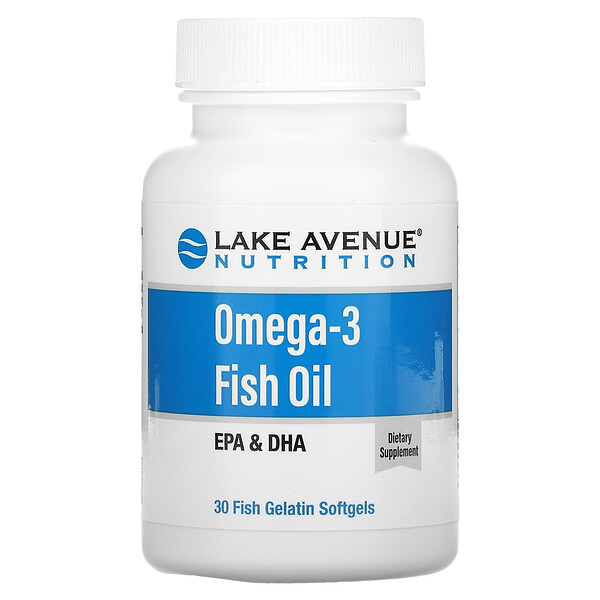Lake Avenue Nutrition, Omega3 Fish Oil, 1250 mg, 30 Fish Gelatin