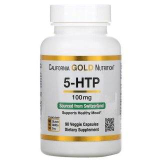 California Gold Nutrition, 5-HTP, Mood Support, Griffonia Simplicifolia Extract from Switzerland, 100 mg, 90 Veggie Capsules