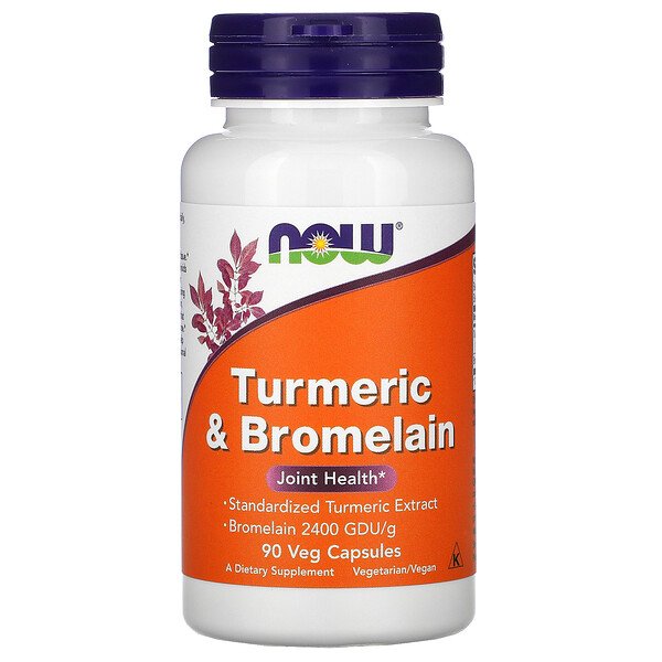 NOW Foods, Turmeric & Bromelain, 90 Veg Capsules 1 NOW Foods, Turmeric & Bromelain, 90 Veg Capsules