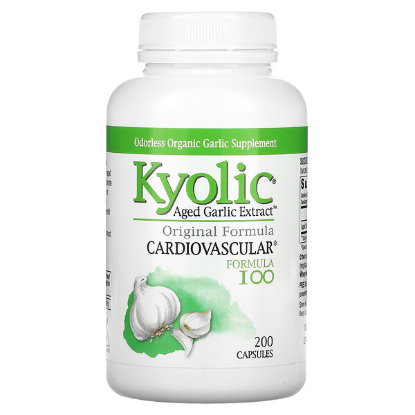 Kyolic, Aged Garlic Extract, Cardiovascular, Formula 100, 200 Capsules 1 Kyolic, Aged Garlic Extract, Cardiovascular, Formula 100, 200 Capsules