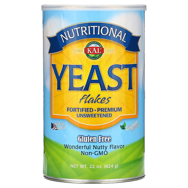 KAL, Nutritional Yeast Flakes, Wonderful Nutty Flavor, Unsweetened, 22 oz (624 g) 1 KAL, Nutritional Yeast Flakes, Wonderful Nutty Flavor, Unsweetened, 22 oz (624 g)