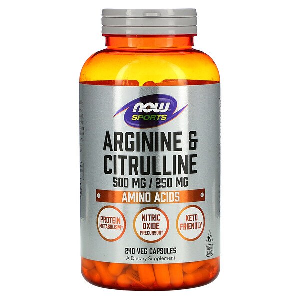 NOW Foods, Sports, Arginine & Citrulline, 240 Veg Capsules 1 NOW Foods, Sports, Arginine & Citrulline, 240 Veg Capsules