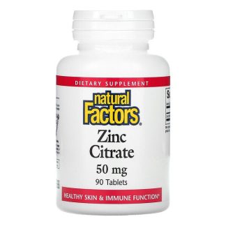 Natural Factors, Zinc Citrate, 50 mg, 90 Tablets