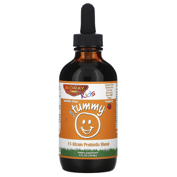 Bioray, Kids, NDF Tummy, Raspberry, 4 fl oz (120 ml)