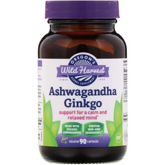 Oregon's Wild Harvest, Ashwagandha Ginkgo, 90 Gelatin Capsules