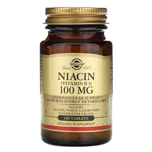 Solgar, Niacin (Vitamin B3), 100 mg, 100 Tablets 1 Solgar, Niacin (Vitamin B3), 100 mg, 100 Tablets